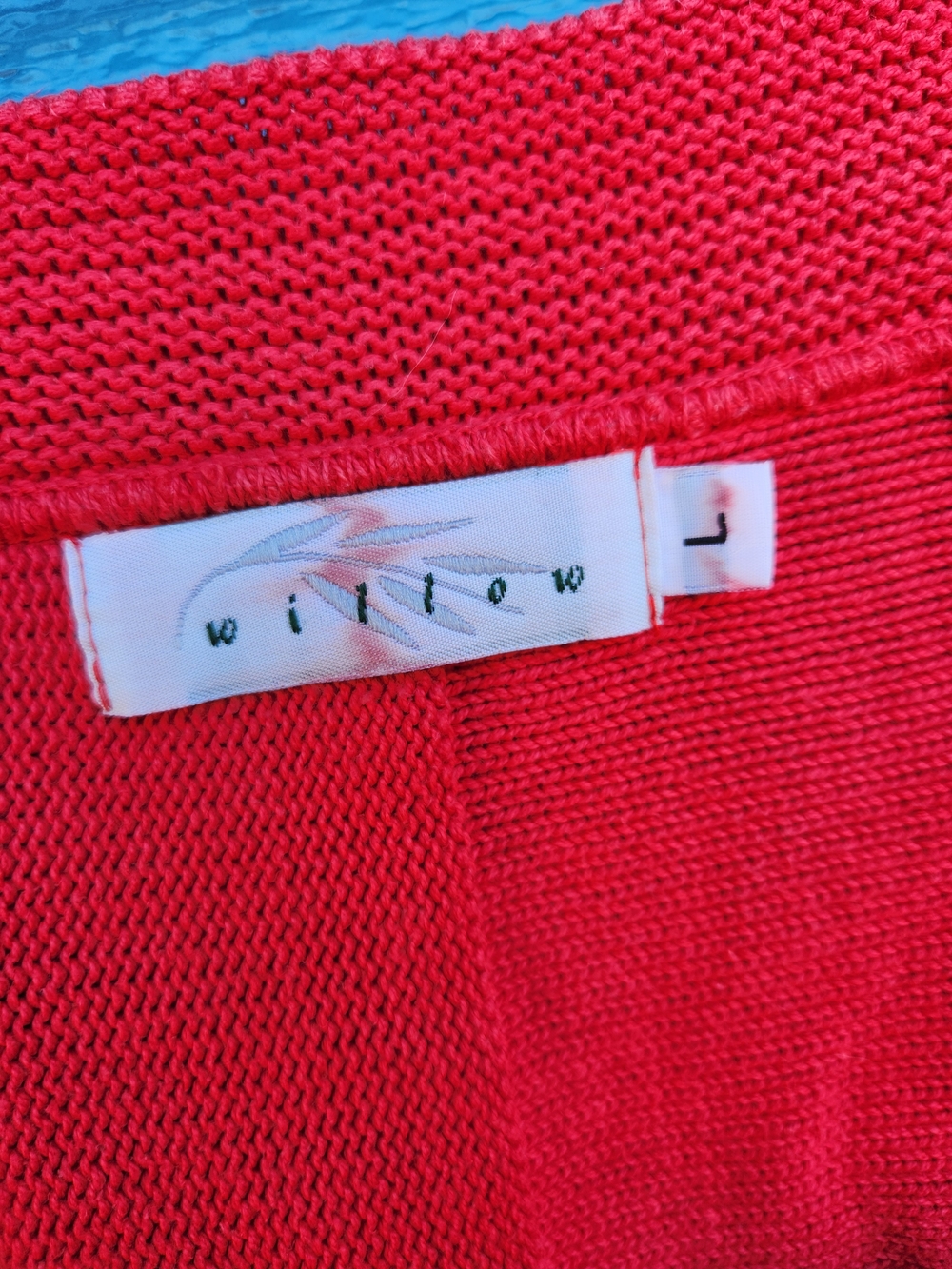 Willow Bright Red Asymmetric Button-Front Women's Cardigan - Picture 2 of 6